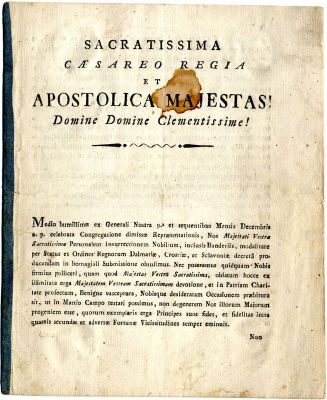PPMHP 110668: Proglas hrvatskih staleža Habsburškom vladaru 1814.