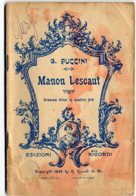 PPMHP 115586: Manon Lescaut - dramma lirico in quattro atti • Manon Lescaut - lirska drama u četiri čina
