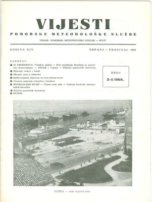 PPMHP 115072: Vijesti Pomorske meteorološke službe • Godina XIV Broj 3-4/1968