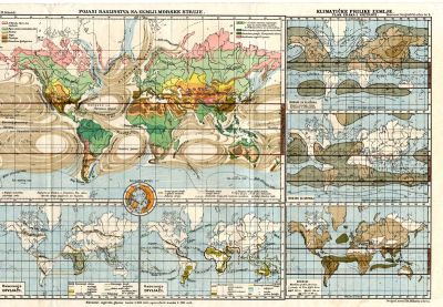 PPMHP 110437: Klimatološka i vegetacijska karta svijeta - Kozennov geografički atlas