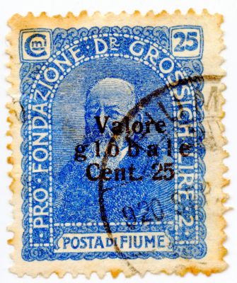 PPMHP 114635: Prigodna marka vrijednosti 25 centesima s nadoplatom 2 lire u korist fonda dr Grossicha