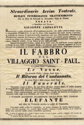 PPMHP 100046: Kazališna objava drame Kovač iz sela Saint-Paul • Kazališna objava predstave Il Fabbro del villaggio Saint-Paul