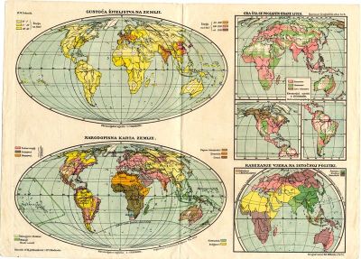 PPMHP 110436: Demografska karta svijeta - Kozennov geografički atlas