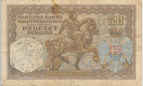 PPMHP 139741: 50 dinara - Kraljevina Jugoslavija