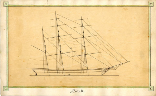 PPMHP 124786: Skica jedrenjaka tipa bark