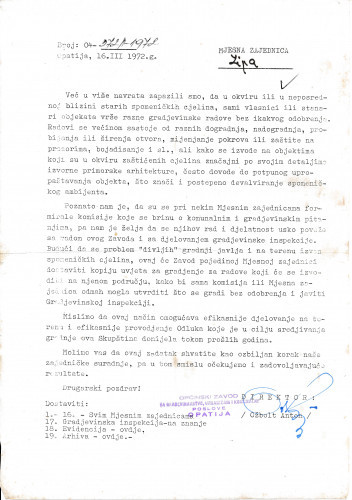 PPMHP 127634: Dopis mjesnoj zajednici Lipa iz Opatije