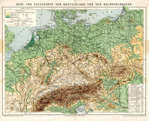PPMHP 150097: Berg- und Flusskarte von Deutschland und den Nachbarlandern