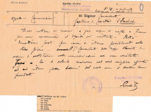 PPMHP 137645: Telegram s torpiljarke Giovanni Acerbi zapovjedniku Slavomiru Drachsleru
