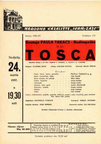 PPMHP 119366: Oglas za predstavu Tosca