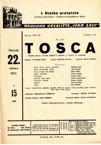 PPMHP 119359: Oglas za predstavu Tosca