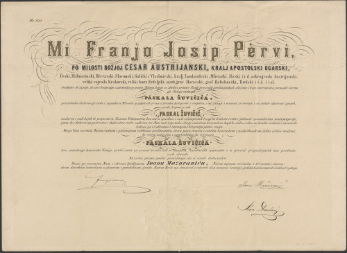 PPMHP 101956: Diploma o imenovanju Paškala Žuvančića kanonikom modruškog kaptola