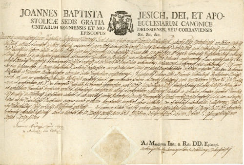 PPMHP 166646: Pismo o postavljanju Antona Kauzlarića za župnika u Mrkoplju