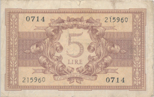 PPMHP 140126: 5  lira - Italija