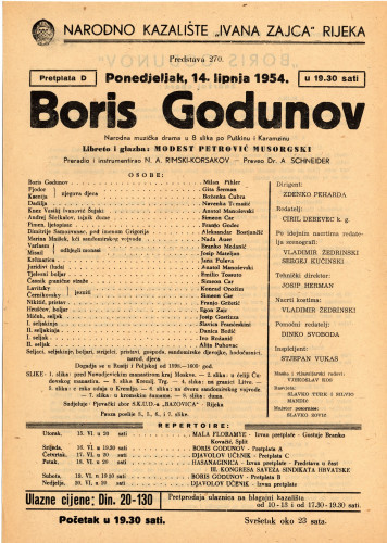 PPMHP 116478: Letak za predstvu Boris Godunov