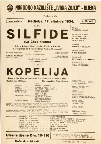 PPMHP 116784: Letak za balet Silfide i Kopelija