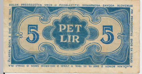 PPMHP 140451: 5 lira - Jugoslavija