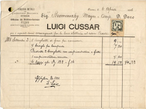 PPMHP 114201: Račun topionice metala Luigi Cussar za gradsko kazalište Rijeka