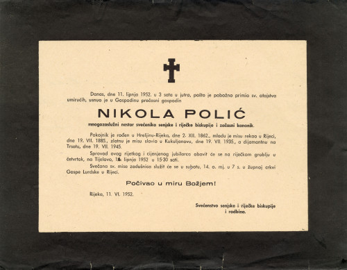 PPMHP 105453: Osmrtnica Nikola Polić