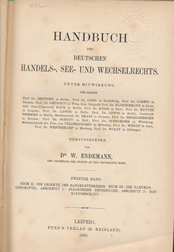 PPMHP 148755: Handbuch des deutschen Handels-, See- und Wechselrechts.