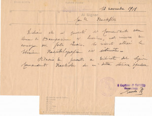 PPMHP 137633: Telegram s torpiljarke Giovanni Acerbi zapovjedniku Slavomiru Drachsleru