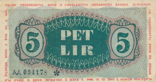 PPMHP 140404: 5 lira - Jugoslavija