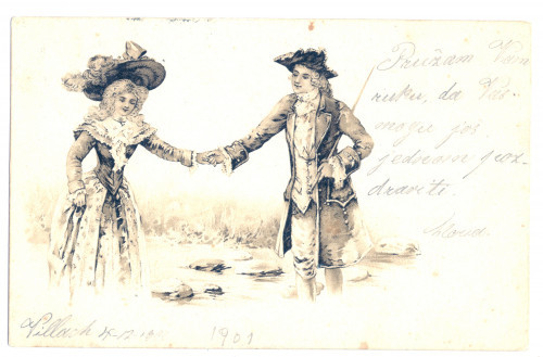 PPMHP 111909: Muškarac i žena u šetnji držeći se za ruke