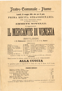 PPMHP 115919: Plakat za predstavu Il Mercante di Venezia