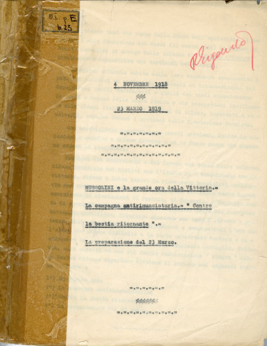PPMHP 169892: Mussolini e la grande ora della Vittoria - La campagna antirinuncitaria 