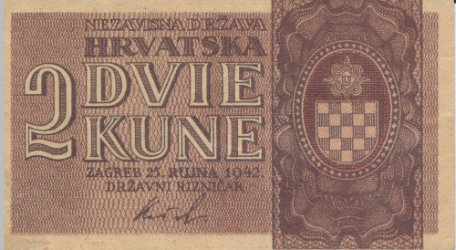 PPMHP 140929: 2 kune - tzv. Nezavisna Država Hrvatska