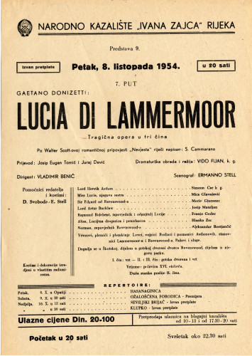 PPMHP 116668: Letak za predstavu Lucia di Lammermoor