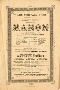 PPMHP 115482: Oglas za operu Manon • Manon - opera in 5 atti di Meilhac e Gille