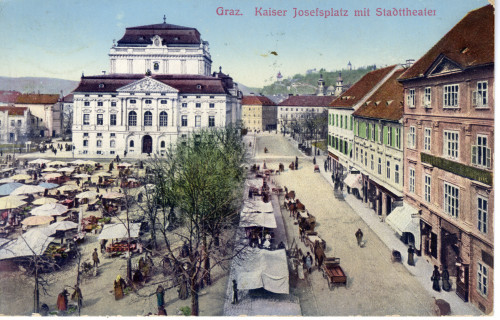 PPMHP 149692: Graz. Kaiser Josefplatz mit Stadttheater.