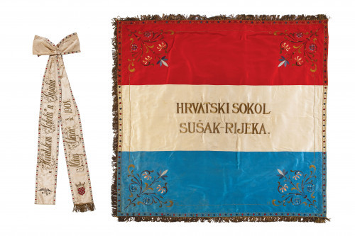 PPMHP 113410: Zastava i zastavna vrpca društva Hrvatski Sokol Sušak - Rijeka