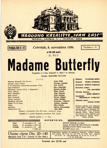 PPMHP 118524: Oglas za predstavu Madam Butterfly