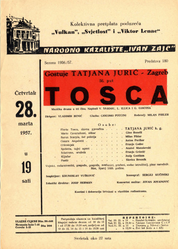 PPMHP 119365: Oglas za predstavu Tosca