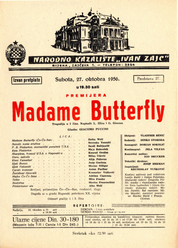 PPMHP 118527: Oglas za predstavu Madam Butterfly
