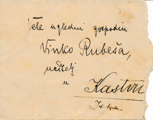 PPMHP 131696/1: Koverta za razglednicu upućenu Vinua Rubei u Kastav