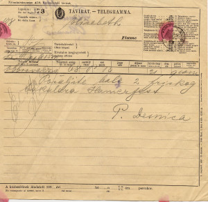 PPMHP 107689: Telegram Petra Desnice upućen Elisabeth