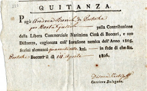 PPMHP 110804: Potvrda o podmirenim novčanim obvezama Andrije Burića 1806.