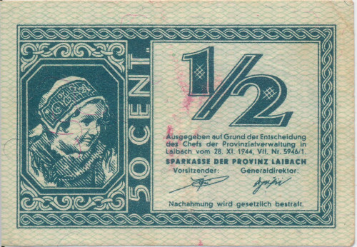 PPMHP 140481: 50 centa (1/2 lire) - Slovenija