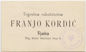 PPMHP 107914: Posjetnica Franjo Kordić