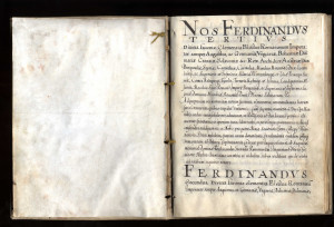 PPMHP 101957: Diploma kojom Ferdinand III. potvrđuje riječkim isusovcima posjed u Kastvu