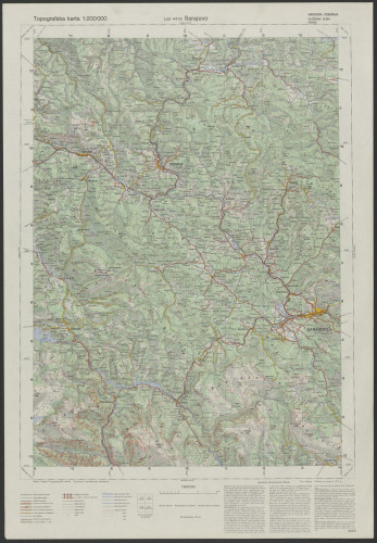 PPMHP 151450: Topografska karta 1:200000 - Sarajevo