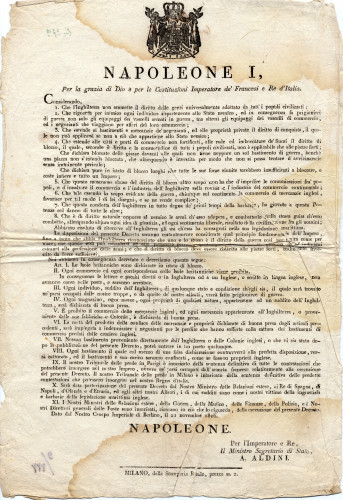 PPMHP 116438: Proglas o Napoleonovoj pomorskoj blokadi Britanskog otočja