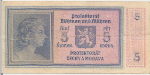 PPMHP 143009: 5 kruna - Protektorat Češko-moravske