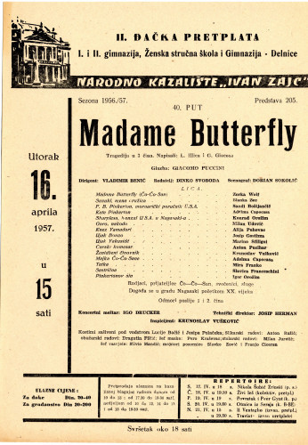 PPMHP 119028: Oglas za predstavu Madame Butterfly