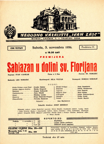 PPMHP 118890: Oglas za predstavu Sablazan u dolini sv. Florijana