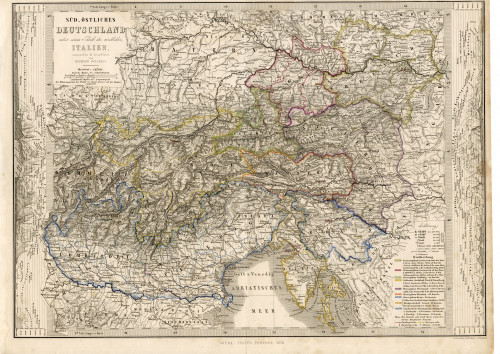 PPMHP 153994: Sud-Ostliches Deutschland nebst euben Theile des nordlichen, Italien, entworfen & bearbeitet von Hermann Berghaus