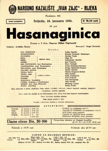PPMHP 118535: Oglas za predstavu Hasanaginica