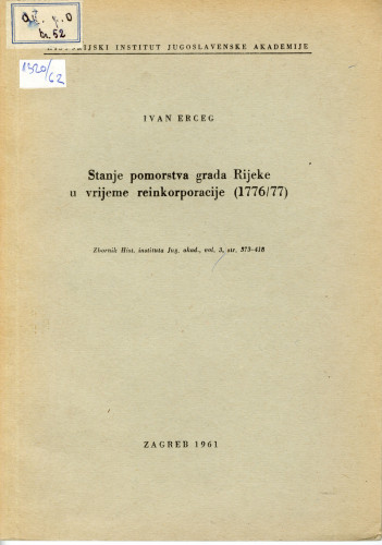 PPMHP 169567: Stanje pomorstva grada Rijeke u vrijeme reinkorporacije (1776/77)